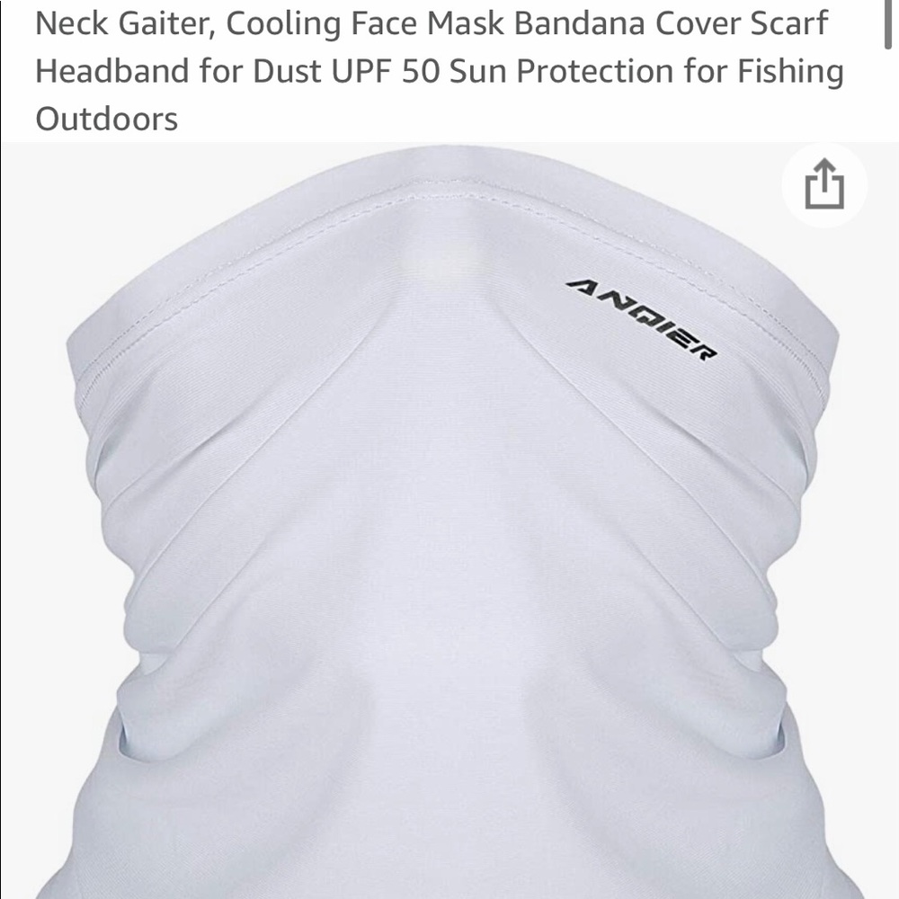 Outdoor White Cooling Neck Gaiter